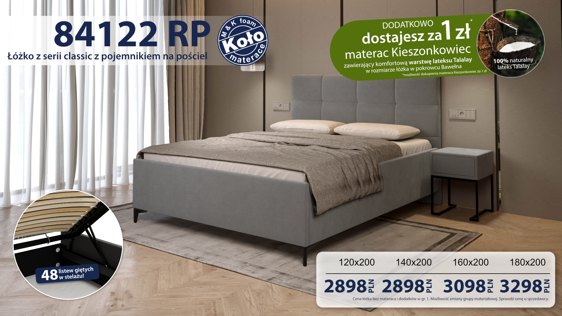 Łóżko tapicerowane 84122